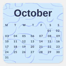 Pegatinas mes del año - October (S'K) *2022 Quadratischer Aufkleber