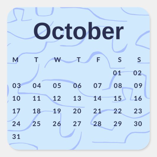 Pegatinas mes del año - October (S'K) *2022 Quadratischer Aufkleber (Vorderseite)