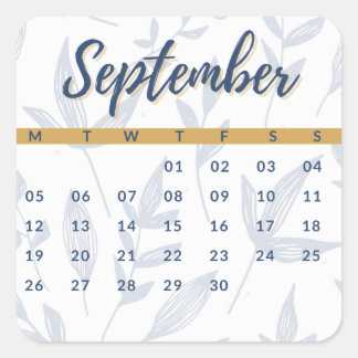 Pegatinas mes del año - September (S'A) Quadratischer Aufkleber