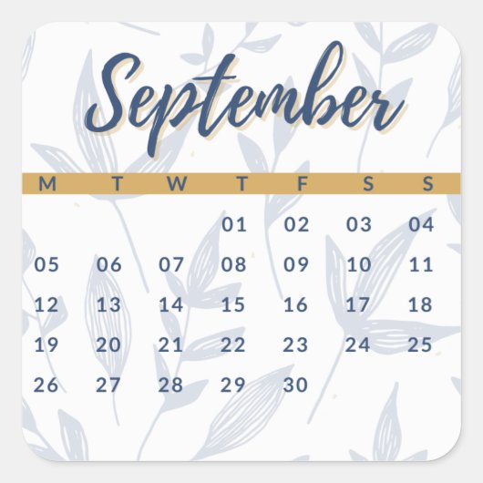 Pegatinas mes del año - September (S'A) Quadratischer Aufkleber (Vorderseite)