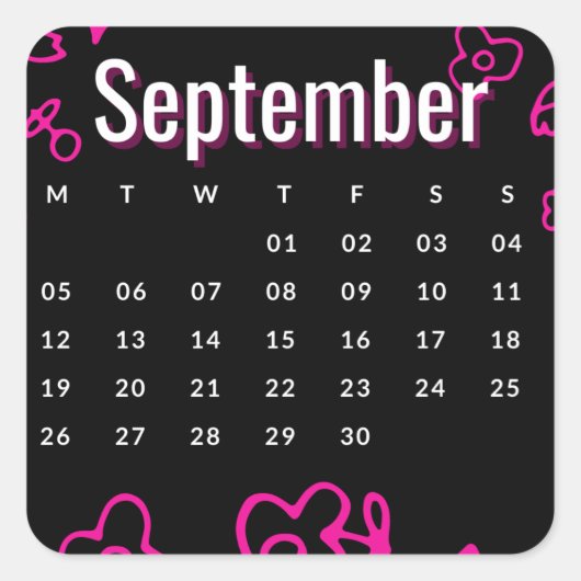 Pegatinas mes del año - September (S'D) Quadratischer Aufkleber (Vorderseite)