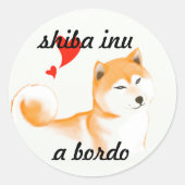 Pegativa shiba inu runder aufkleber (Vorderseite)