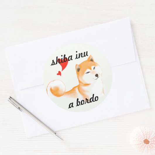 Pegativa shiba inu runder aufkleber (Umschlag)