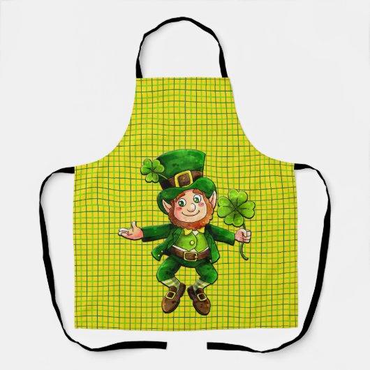 Peggy Ann All Over Gold Karierte St Patrick's Schü Schürze (Vorderseite)