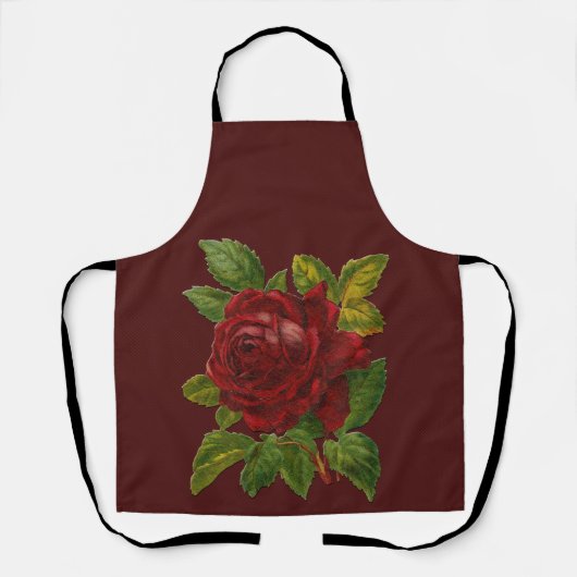 Peggy Ann überall über Maroon Rose Küche Schürze (Vorderseite)