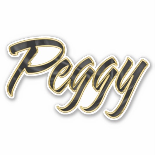 Peggy black gold Lettering Aufkleber Sticker (Vorderseite)
