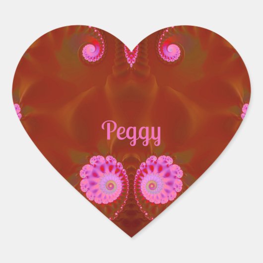 PEGGY COOL! ~ PINK SPIN ~ Helles Design ~ Herz-Aufkleber (Vorderseite)