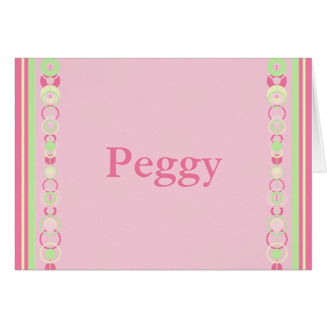 Peggy Modern Circle Individuelle Name Card (Vorderseite (Horizontal))