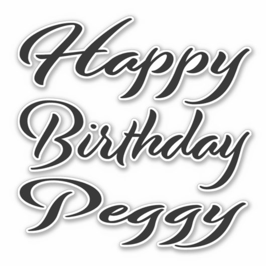 Peggy Name Vorname black Sticker Geburtstag (Vorderseite)