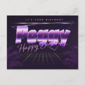 Peggy Name Vorname lila Postkarte Geburtstag (Vorderseite)
