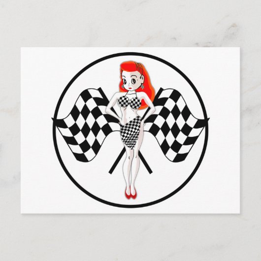 Peggy Pitstop Race Flags Postkarte (Vorderseite)