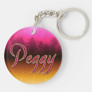 Peggy Vorname Name golden pink Schlüsselanhänger