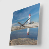 Peggy's Cove Lighthouse | Kanada Quadratische Wanduhr (Winkel)