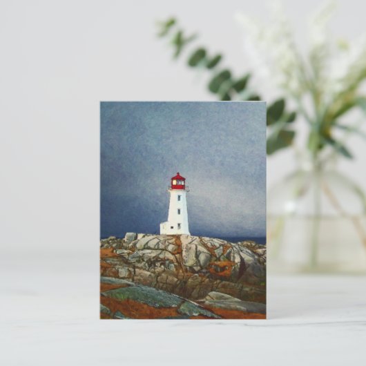 Peggys Cove Lighthouse Nova Scotia Canada Art Card Postkarte (Stehend Vorderseite)