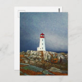 Peggys Cove Lighthouse Nova Scotia Canada Art Card Postkarte (Vorne/Hinten)