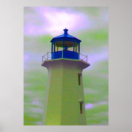 Peggy's Cove Lighthouse Poster Nova Scotia blau (Vorne)