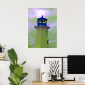 Peggy's Cove Lighthouse Poster Nova Scotia blau (Heimbüro)