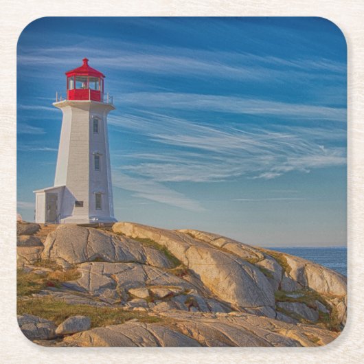 Peggy's Cove Lighthouse Rechteckiger Pappuntersetzer (Vorderseite)