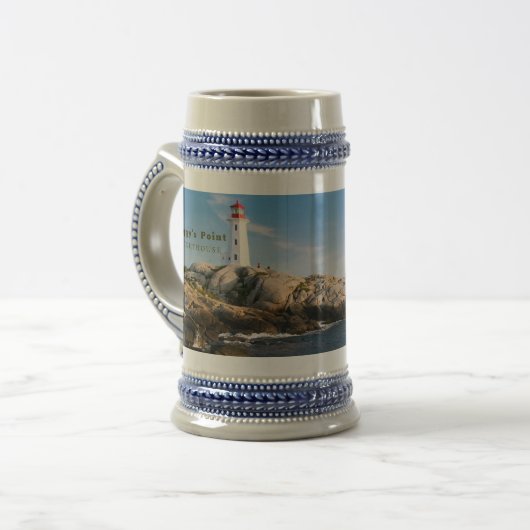 Peggys Point Lighthouse Atlantic Canada Bierglas (Vorderseite Links)