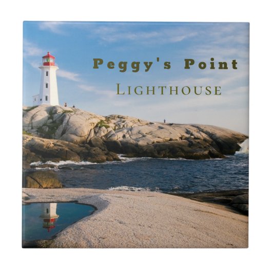 Peggys Point Lighthouse Atlantic Canada Fliese (Vorderseite)