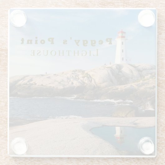 Peggys Point Lighthouse Atlantic Canada Glasuntersetzer (Rückseite)