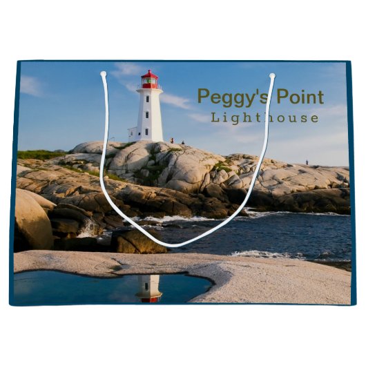 Peggys Point Lighthouse Atlantic Canada Große Geschenktüte (Vorderseite)