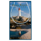 Peggys Point Lighthouse Atlantic Canada Kleine Geschenktüte (Rückseite)