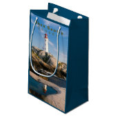 Peggys Point Lighthouse Atlantic Canada Kleine Geschenktüte (Rückseite Schrägansicht)