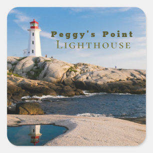 Peggys Point Lighthouse Atlantic Canada Quadratischer Aufkleber