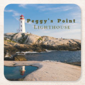Peggys Point Lighthouse Atlantic Canada Rechteckiger Pappuntersetzer (Vorderseite)