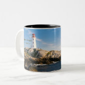 Peggys Point Lighthouse Atlantic Canada Zweifarbige Tasse (Vorderseite Links)