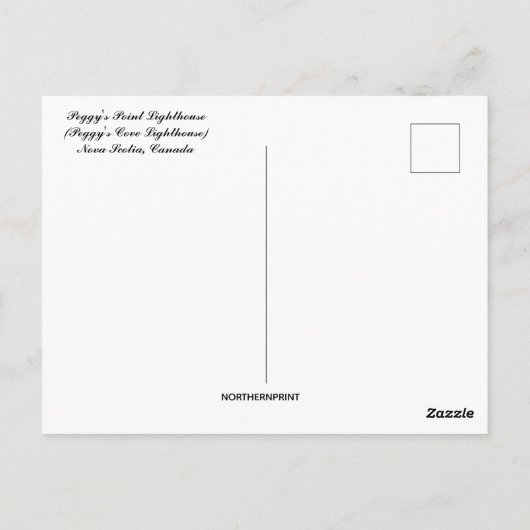 Peggy's Point Lighthouse Nova Scotia Postkarte (Rückseite)