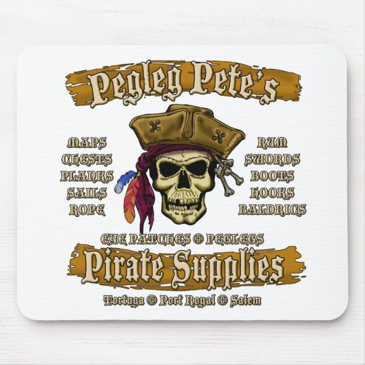 Pegleg Pets Piratenlieferungen Mousepad (Vorne)