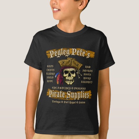 Pegleg Pets Piratenlieferungen T-Shirt (Vorderseite)