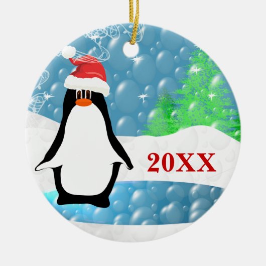 Peguin Christmas Family Foto Ornament (Vorne)