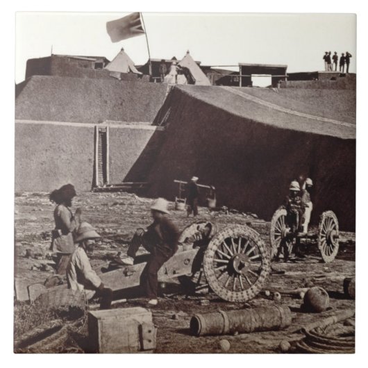 Pehlang Fort, 1860 (Albumensilberdruck) Fliese (Vorderseite)