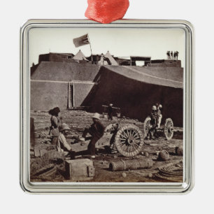 Pehlang Fort, 1860 (Albumensilberdruck) Silbernes Ornament