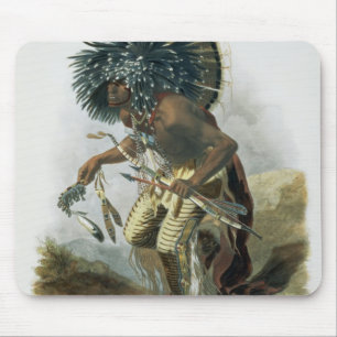 Pehriska-Ruhpa, Minatarre Krieger im Kostüm O Mousepad