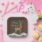 PEI Provincial Tartan and Christmas Deer Pappteller (Party)