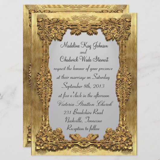 Peiffer Formal 6.5 x 8.75 Monogramm Hochzeitsempfa Einladung (Vorne/Hinten)