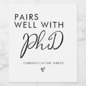 Peilt gut mit dem Doktortitel des Doktoranden-Absc Weinetikett (Einzelnes Label)