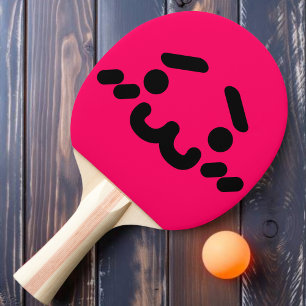 Peinlich süßes Gesicht Rosa Ping-Pong-Schläger Tischtennis Schläger
