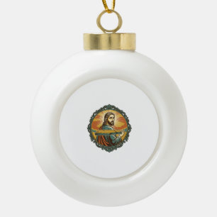 Peinlicher Jesus Stolpert Flache Oberfläche Öffent Keramik Kugel-Ornament