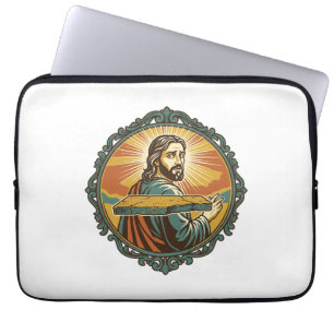 Peinlicher Jesus Stolpert Flache Oberfläche Öffent Laptopschutzhülle