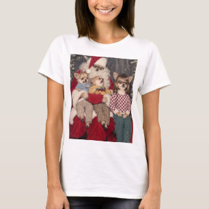 Peinliches Chihuahua-Weihnachtsfoto mit Santa T-Shirt