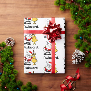 Peinliches Santa-Selfie, lustige Weihnachts-Cartoo Geschenkpapier