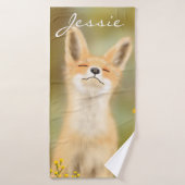 Peinture d'un mignon petit renard Badetuch Badehandtuch (Badehandtuch)