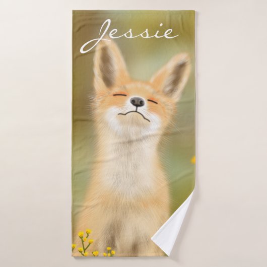 Peinture d'un mignon petit renard Badetuch Badehandtuch (Badehandtuch)