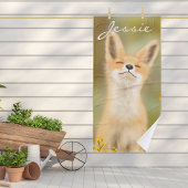 Peinture d'un mignon petit renard Badetuch Badehandtuch