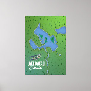 Peipussee Estland und Russische Seekarte Leinwand 